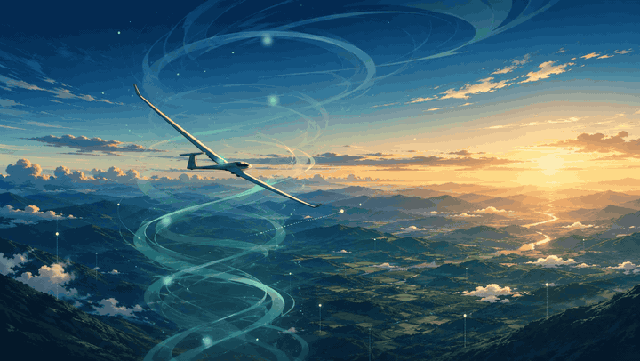 Autonomous glider circling inside a thermal updraft